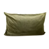 Rectangular solid olive green velvet pillow