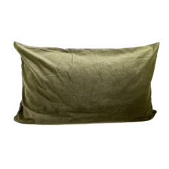 Rectangular solid olive green velvet pillow