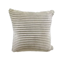 Soft square pillow in cream. Stripes in the fabric