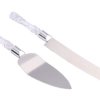 Matching cake server and knife; silver with clear handles