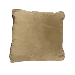 Square light brown velvet pillow