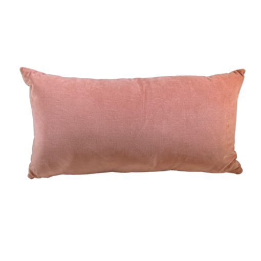 solid salmon Pink rectangular pillow with velvet fabric