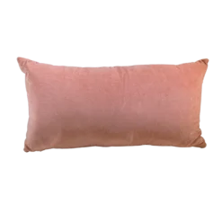solid salmon Pink rectangular pillow with velvet fabric