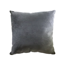 Square velvet pillow in solid gray