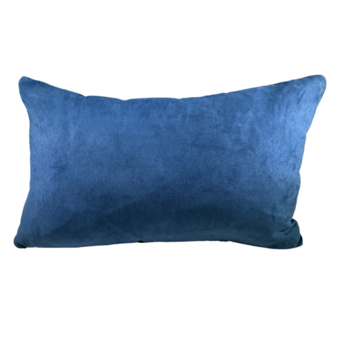 Solid blue velvet rectangular pillow