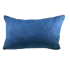 Solid blue velvet rectangular pillow