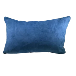 Solid blue velvet rectangular pillow