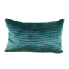 Emerald green rectangular pillow with vertical folds in the fabric.