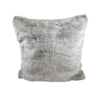 Fuzzy light gray square pillow