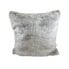 Fuzzy light gray square pillow