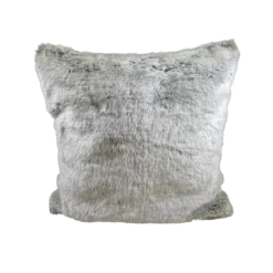 Fuzzy light gray square pillow