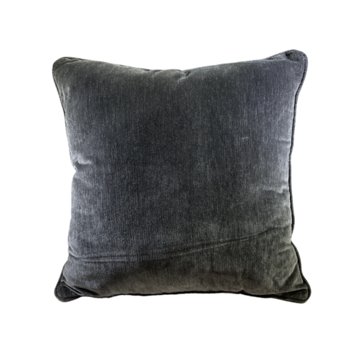 Dark gray velvet square pillow