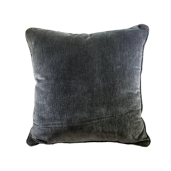 Dark gray velvet square pillow