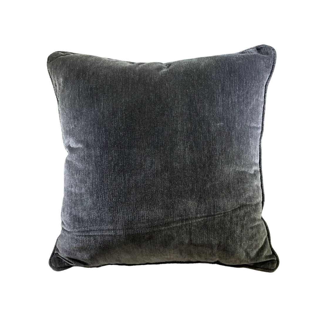 Pierre Pillow WEBP Dark gray velvet square pillow