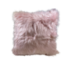 Furry square light pink pillow