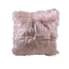 Furry square light pink pillow