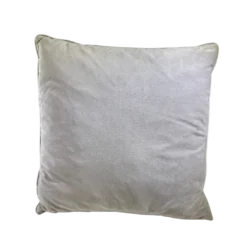 Light gray square velvet pillow