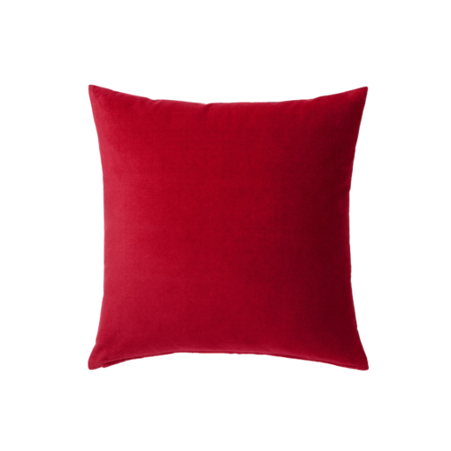 Ruby red contemporary velvet pillow for event rental in Indianapolis