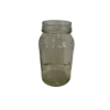Glass jar with wide mouth and clear background