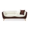 Sofa featuring an Art Deco design with a contrasting two-tone Brown andCream White design