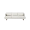 Cream white sofa with mid-century stylewith three cushions and wooden legs