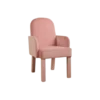 Siena Chair Rental Indianapolis. Soft pink velvet armchair with round edges and velvet legs