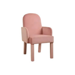 Siena Chair Rental Indianapolis. Soft pink velvet armchair with round edges and velvet legs