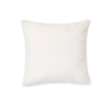 Cream colored square pillow with fuzzy soft material, like a short hair rabbit.