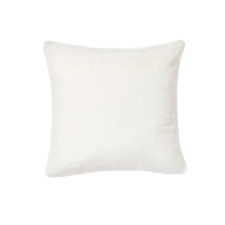 Cream colored square pillow with fuzzy soft material, like a short hair rabbit.