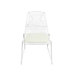 White cushions for the wire chairs