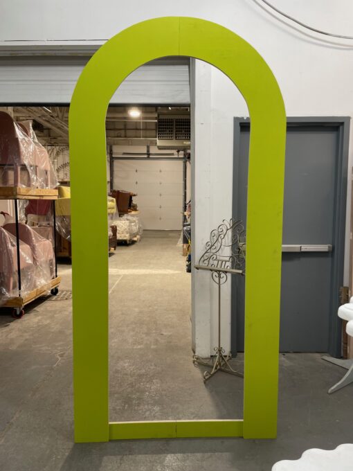 Curved arch backdrop in the rental warehouse