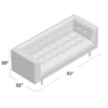 Dimensions of sofa at 82 inches long, 32 inches deep and 30 inches tall