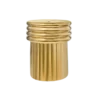 Round shiny gold accent table with texture.