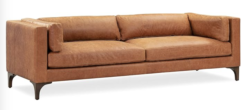 Side view of the sofa. Edge is smooth. Two cushions