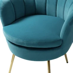 Close up on the round seat cushion.