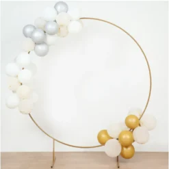 Hoop backdrop with balloons