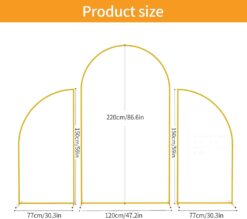 Dimensions of the set of 3 arch backdrops