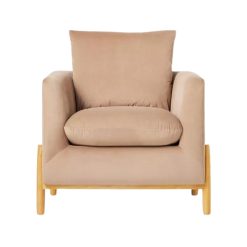 Front view of the Dune Chair featuring its plush cushion and sleek design