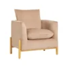 Side view of the Dune Chair highlighting the ergonomic design and natural wooden legs.