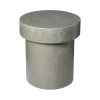 Top view of the Monolith Side Table showcasing its sleek round shape and gray concrete finish.
