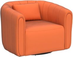 Tangerine Twist Chair - Orange Swivel Armchair Front View