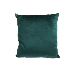 Square deep green velvet pillow