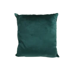 Square deep green velvet pillow