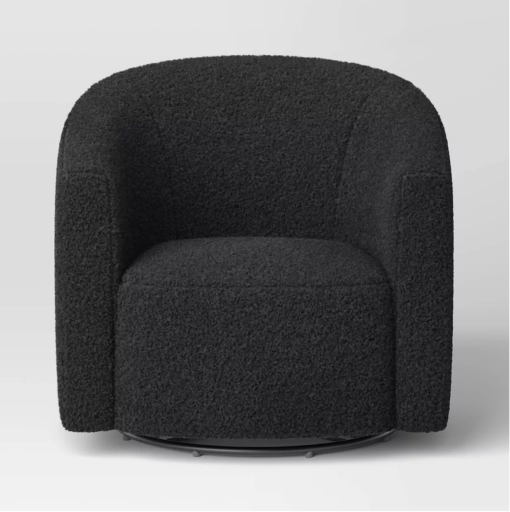 Front view of modern black swivel chair