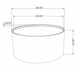 Dimensions of the coffee table - 26 diameter and 16 inches tall