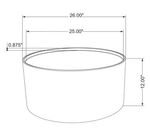 Dimensions of the coffee table - 26 diameter and 16 inches tall