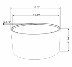 Dimensions of the coffee table - 26 diameter and 16 inches tall