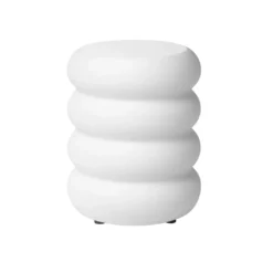 White round table with 4 indents.