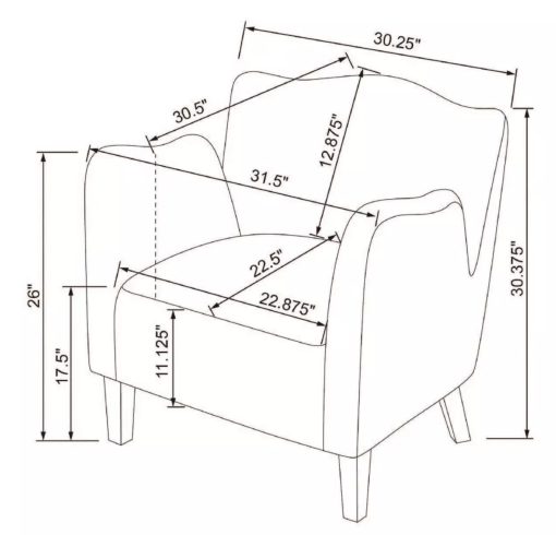 Dimensions of accent chair