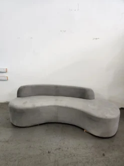 Arial view showing the wider seat and curve on the right with the half back on the left.